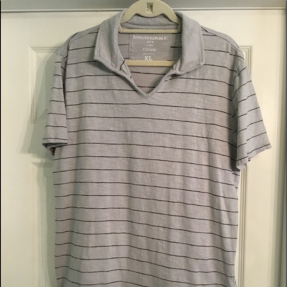 ❤️Gray Stripe Polo Shirt XL